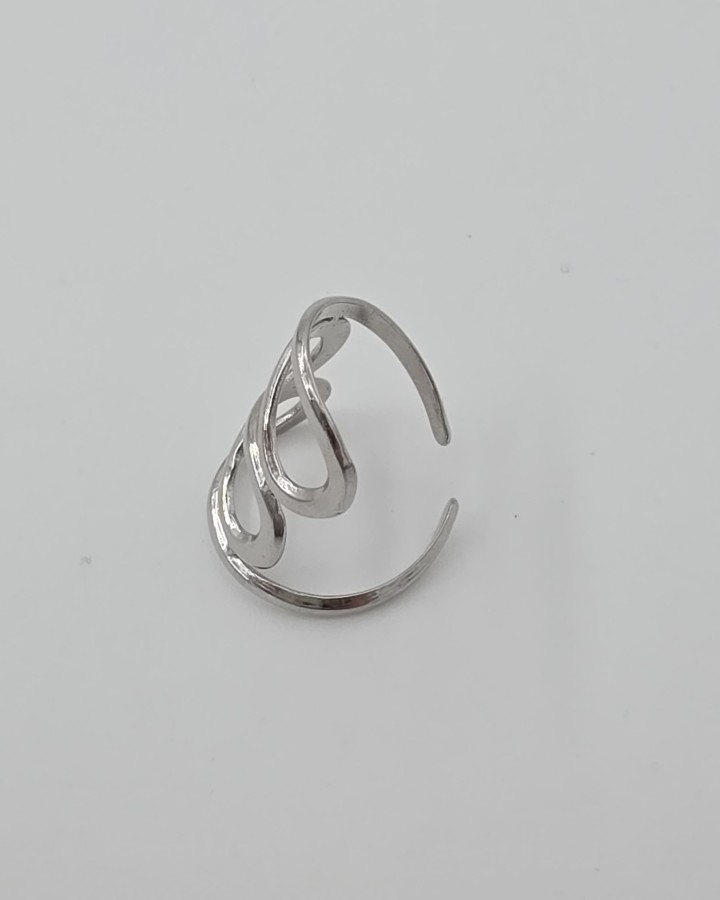 ANILLO AJUSTABLE ONDAS - ACERO INOXIDABLE