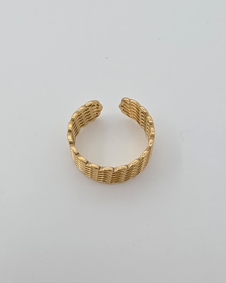ANILLO AJUSTABLE ONDAS MINIS - ACERO INOXIDABLE