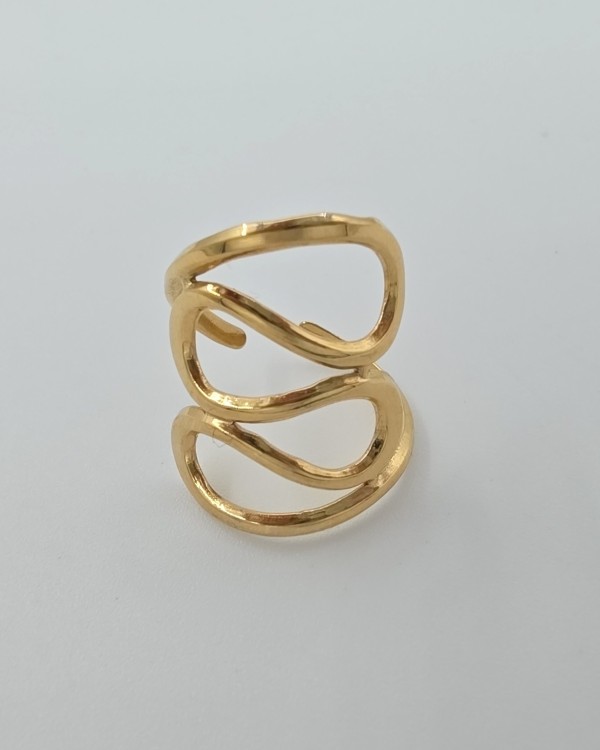 ANILLO AJUSTABLE ONDAS - ACERO INOXIDABLE