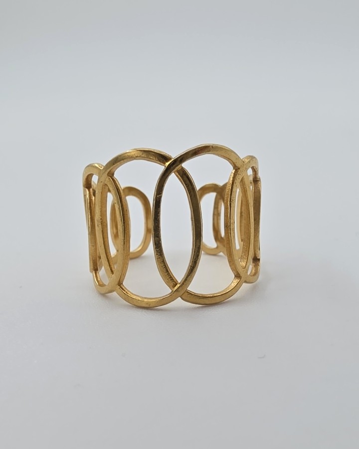 ANILLO AJUSTABLE CÍRCULOS - ACERO INOXIDABLE