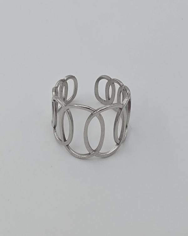 ANILLO AJUSTABLE CÍRCULOS - ACERO INOXIDABLE