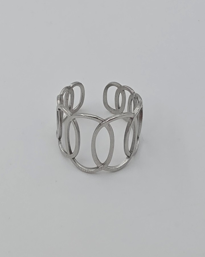 ANILLO AJUSTABLE CÍRCULOS - ACERO INOXIDABLE