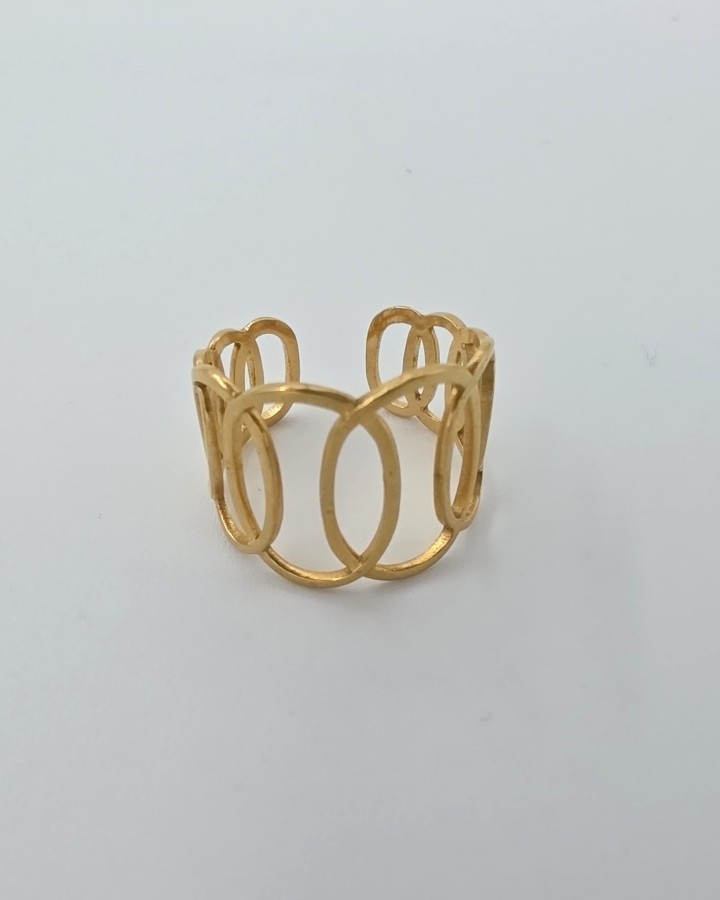 ANILLO AJUSTABLE CÍRCULOS - ACERO INOXIDABLE