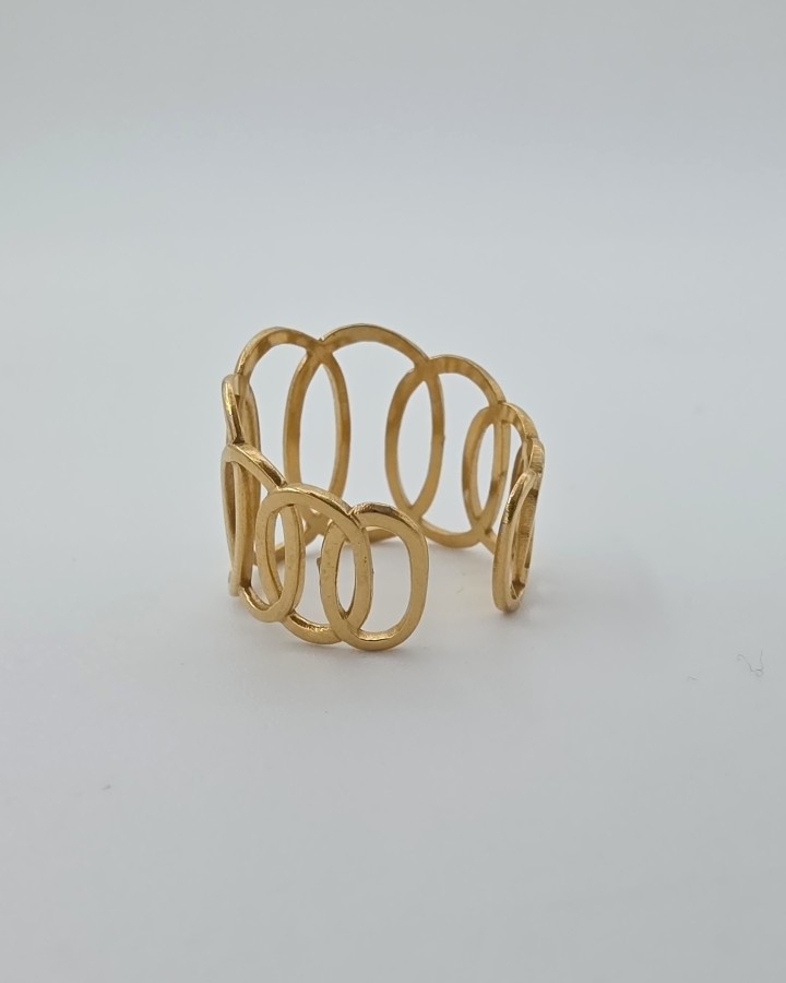 ANILLO AJUSTABLE CÍRCULOS - ACERO INOXIDABLE