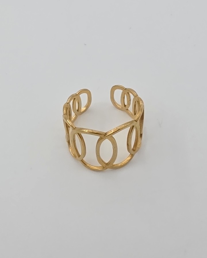 ANILLO AJUSTABLE CÍRCULOS - ACERO INOXIDABLE