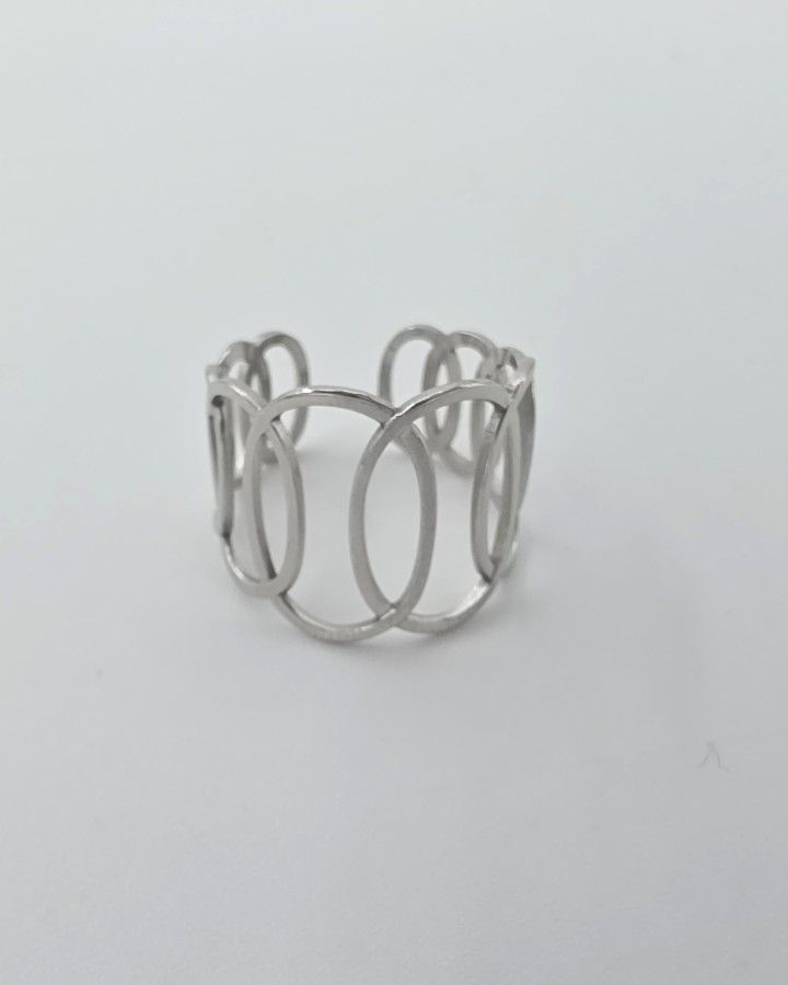 ANILLO AJUSTABLE CÍRCULOS - ACERO INOXIDABLE