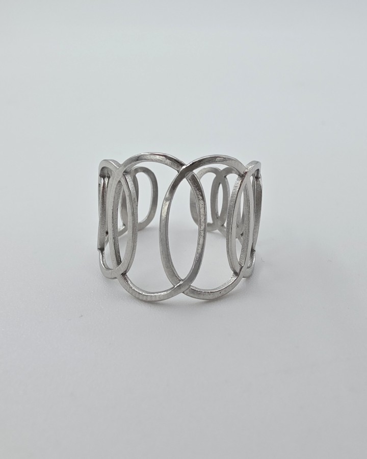 ANILLO AJUSTABLE CÍRCULOS - ACERO INOXIDABLE