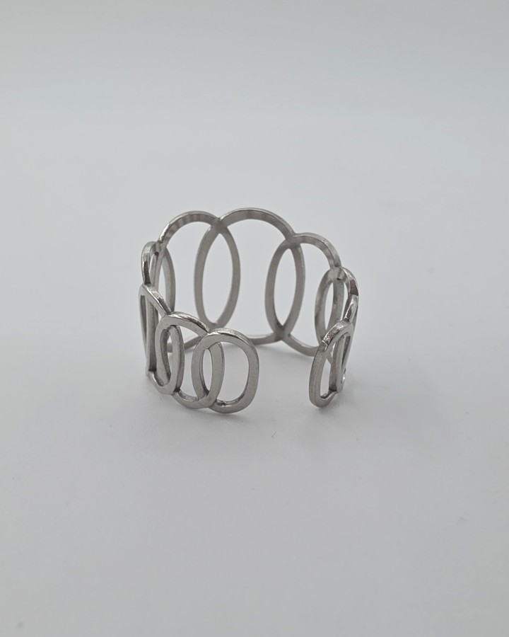 ANILLO AJUSTABLE CÍRCULOS - ACERO INOXIDABLE