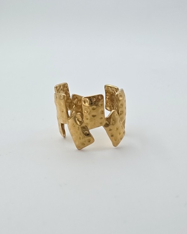 ANILLO AJUSTABLE GEOMÉTRICO - ACERO INOXIDABLE