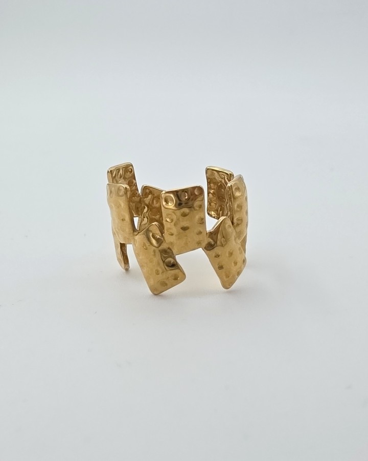 ANILLO AJUSTABLE GEOMÉTRICO - ACERO INOXIDABLE