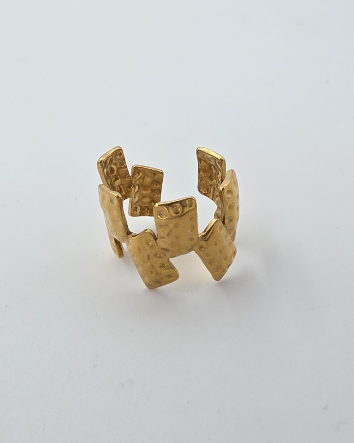 ANILLO AJUSTABLE GEOMÉTRICO - ACERO INOXIDABLE