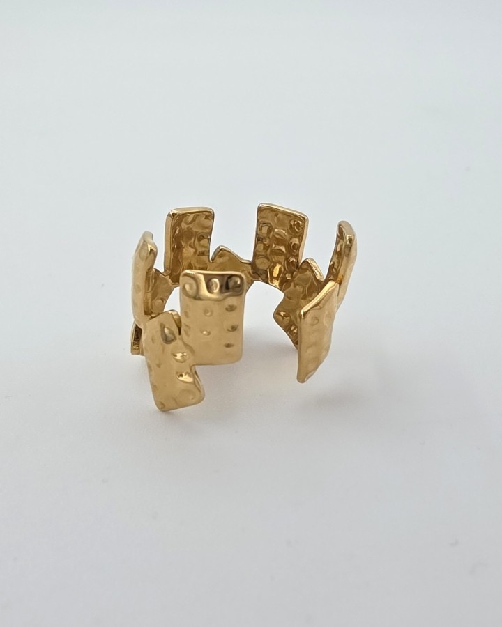 ANILLO AJUSTABLE GEOMÉTRICO - ACERO INOXIDABLE