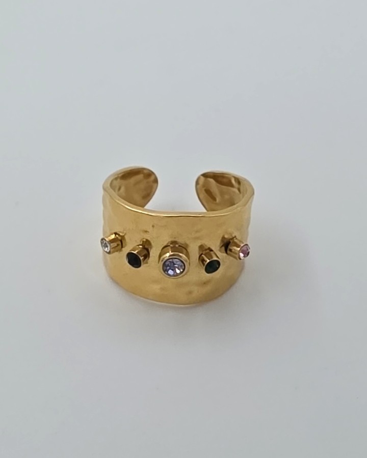 ANILLO AJUSTABLE CIRCONITA - ACERO INOXIDABLE