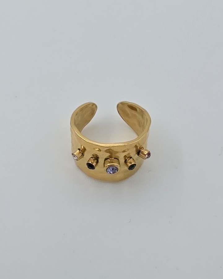 ANILLO AJUSTABLE CIRCONITA - ACERO INOXIDABLE
