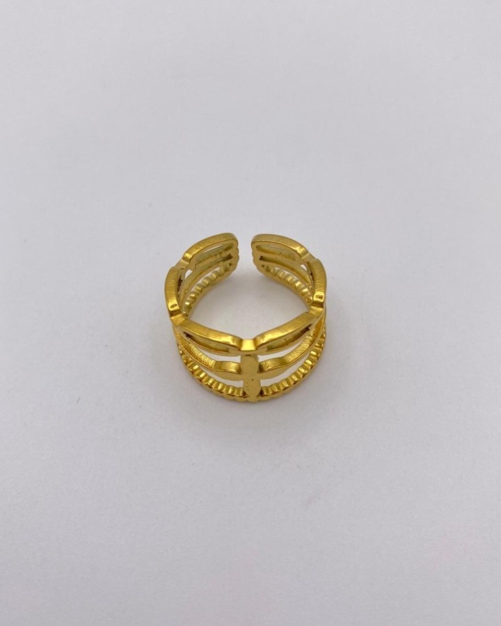 ANILLO AJUSTABLE TRIPLE NIVEL CRUZ - ACERO INOXIDABLE