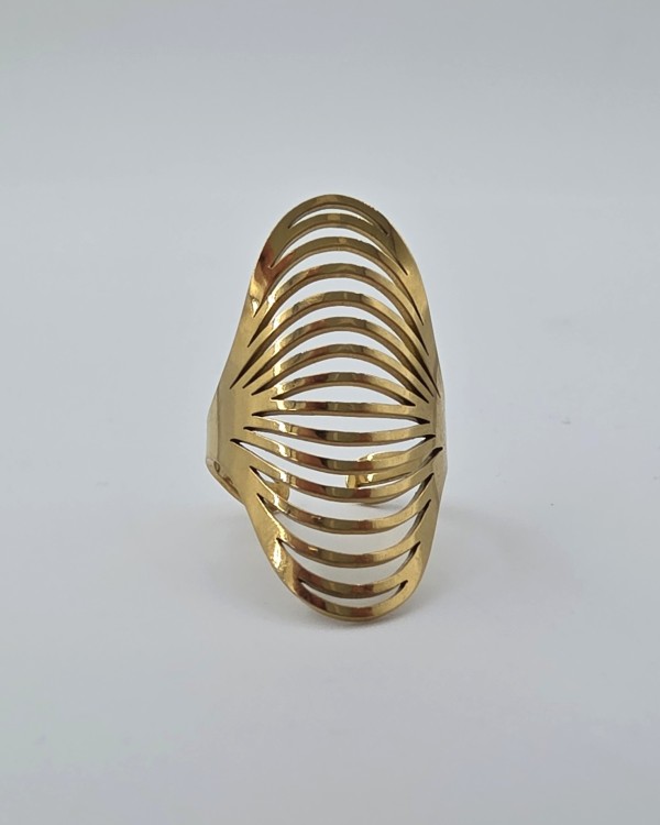 ANILLO AJUSTABLE MAXI LÍNEAS - ACERO INOXIDABLE