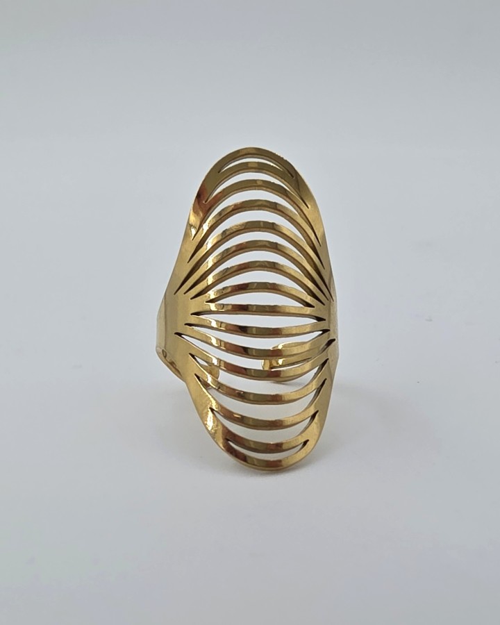 ANILLO AJUSTABLE MAXI LÍNEAS - ACERO INOXIDABLE