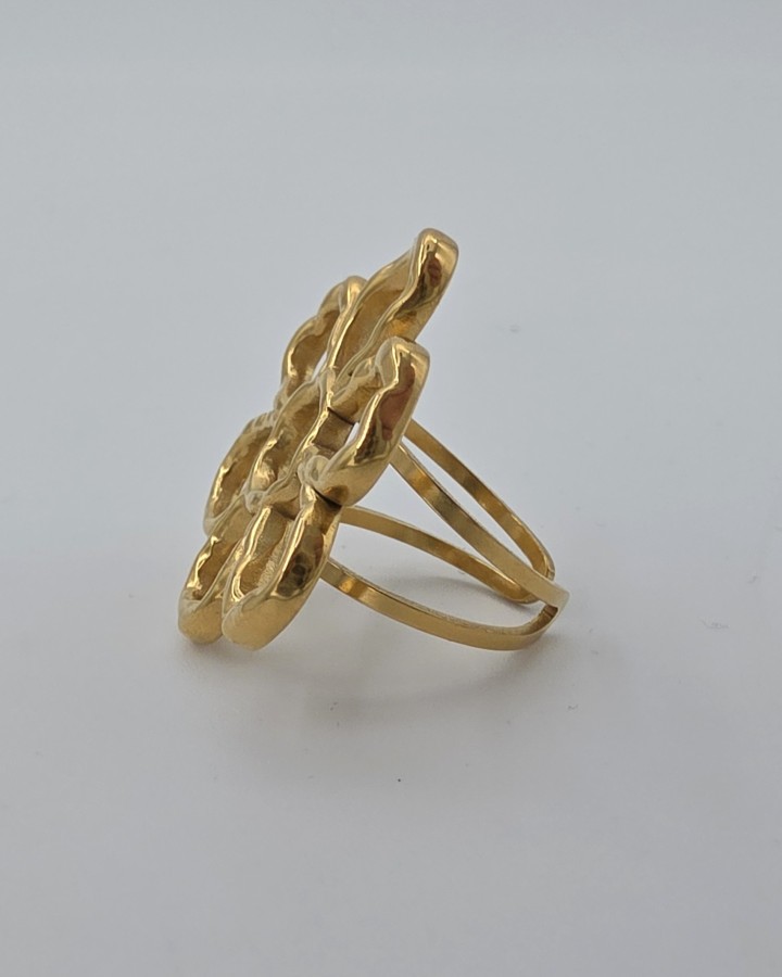ANILLO AJUSTABLE MAXI FLOR - ACERO INOXIDABLE