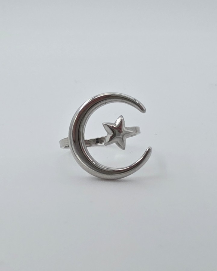 ANILLO AJUSTABLE LUNA - ACERO INOXIDABLE