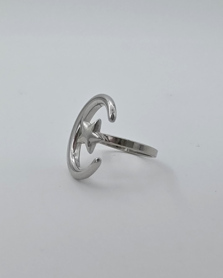 ANILLO AJUSTABLE LUNA - ACERO INOXIDABLE