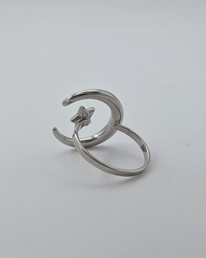 ANILLO AJUSTABLE LUNA - ACERO INOXIDABLE