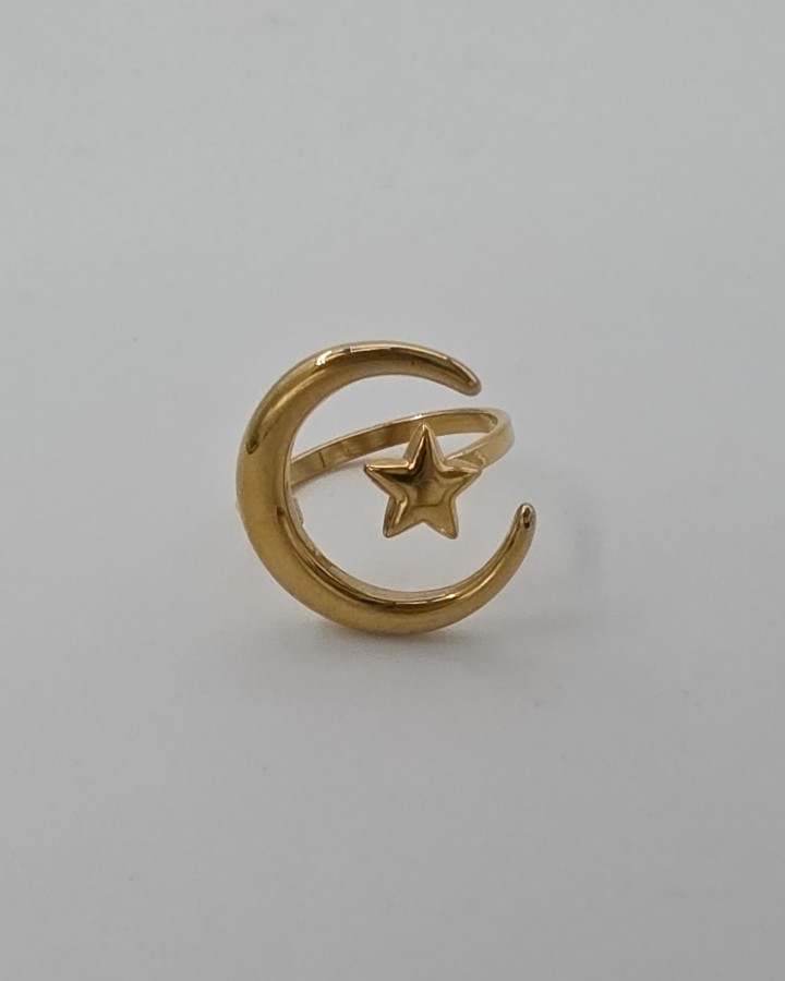 ANILLO AJUSTABLE LUNA - ACERO INOXIDABLE