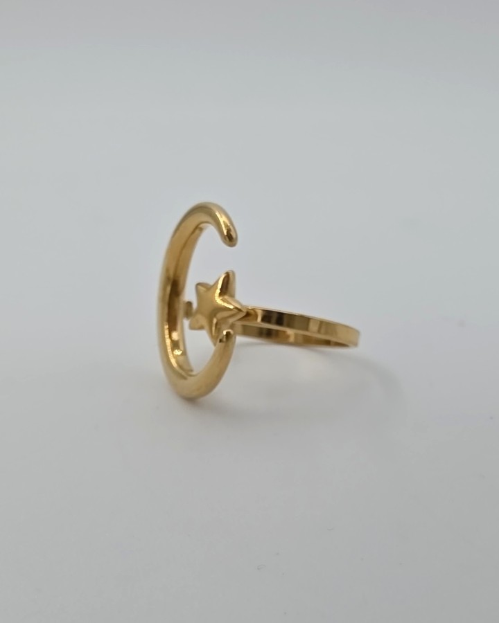 ANILLO AJUSTABLE LUNA - ACERO INOXIDABLE