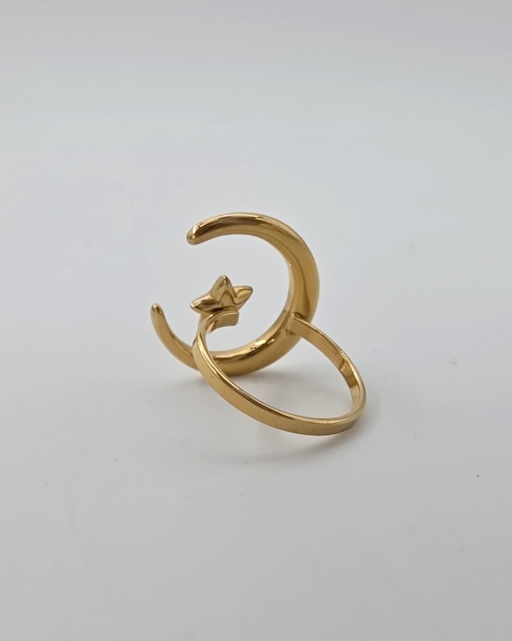 ANILLO AJUSTABLE LUNA - ACERO INOXIDABLE