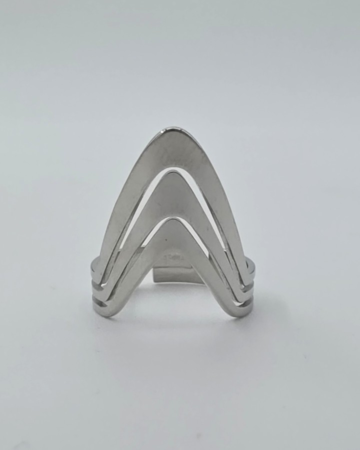 ANILLO AJUSTABLE OLAS - ACERO INOXIDABLE