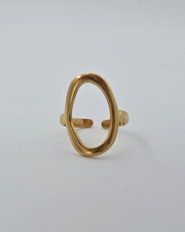 ANILLO AJUSTABLE ÓVALO LISO - ACERO INOXIDABLE