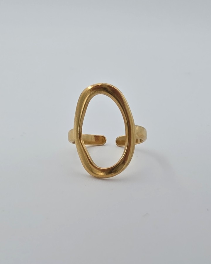 ANILLO AJUSTABLE ÓVALO LISO - ACERO INOXIDABLE
