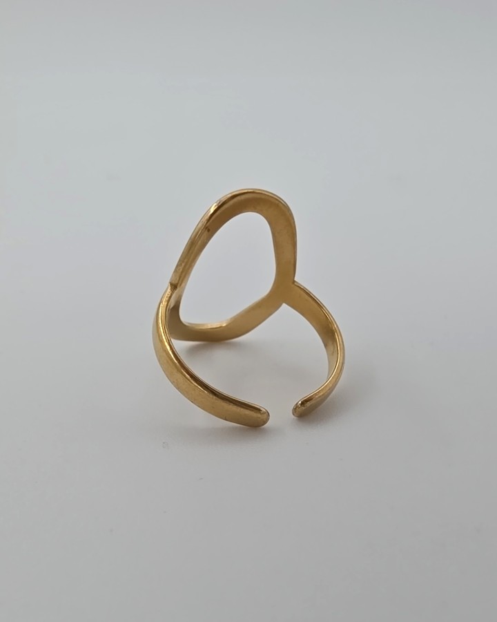 ANILLO AJUSTABLE ÓVALO LISO - ACERO INOXIDABLE