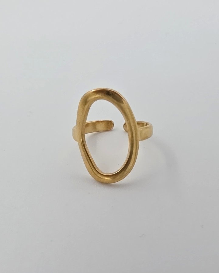 ANILLO AJUSTABLE ÓVALO LISO - ACERO INOXIDABLE