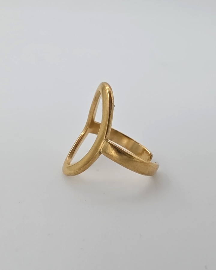 ANILLO AJUSTABLE ÓVALO LISO - ACERO INOXIDABLE