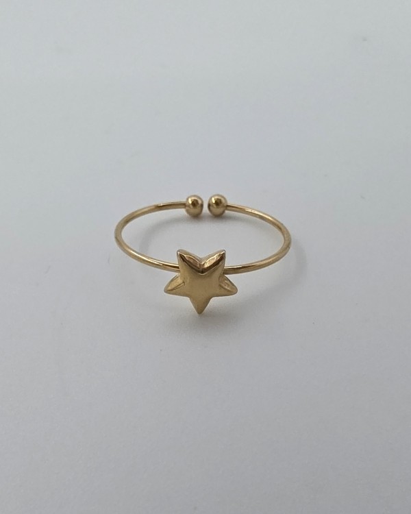 ANILLO AJUSTABLE ESTRELLA - ACERO INOXIDABLE