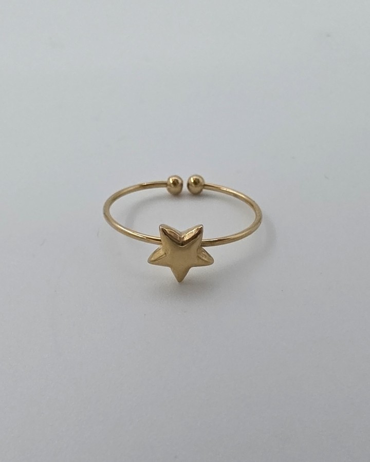 ANILLO AJUSTABLE ESTRELLA - ACERO INOXIDABLE