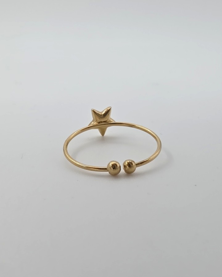 ANILLO AJUSTABLE ESTRELLA - ACERO INOXIDABLE