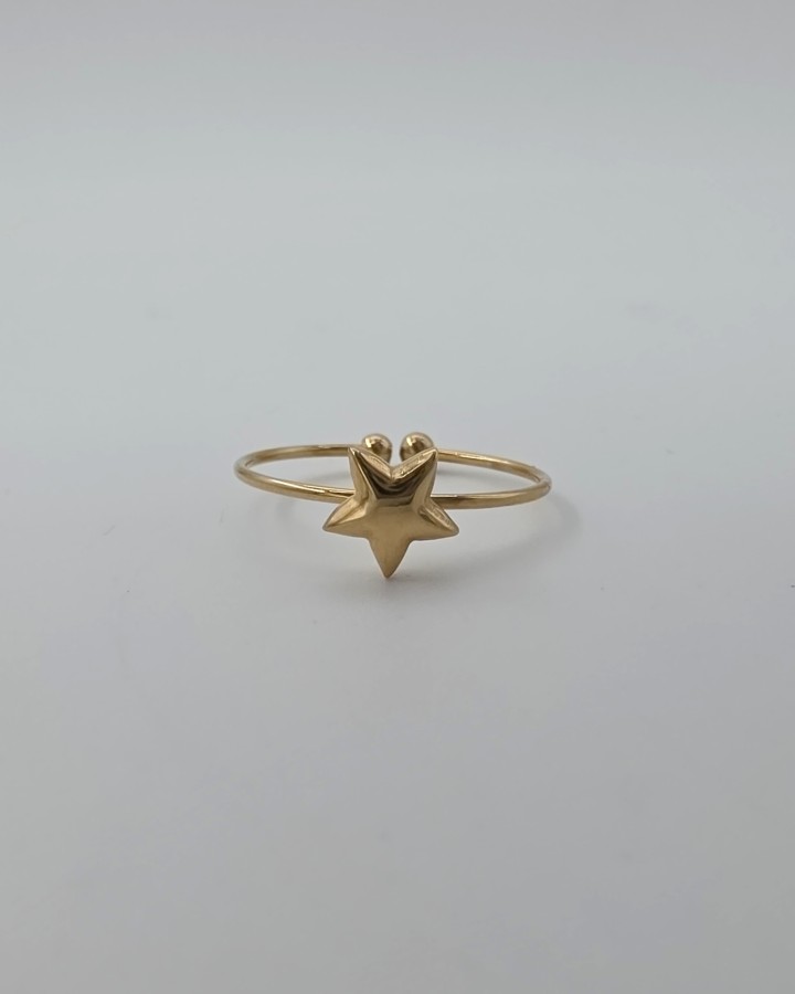 ANILLO AJUSTABLE ESTRELLA - ACERO INOXIDABLE