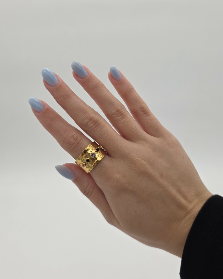 ANILLO AJUSTABLE CIRCONITA - ACERO INOXIDABLE