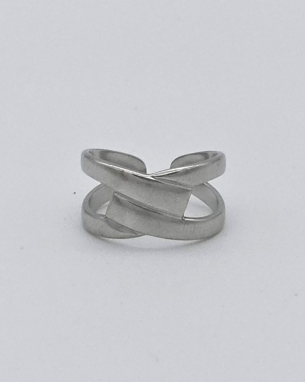 ANILLO AJUSTABLE GEOMÉTRICO - ACERO INOXIDABLE