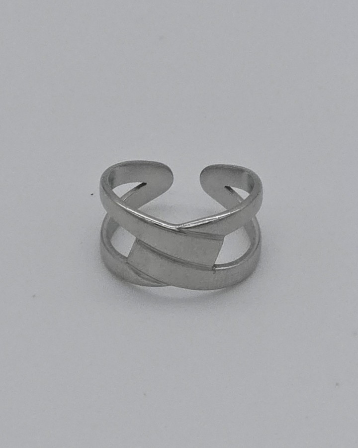 ANILLO AJUSTABLE GEOMÉTRICO - ACERO INOXIDABLE