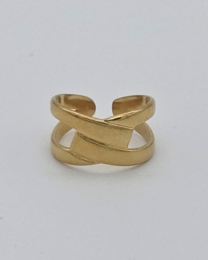 ANILLO AJUSTABLE GEOMÉTRICO - ACERO INOXIDABLE