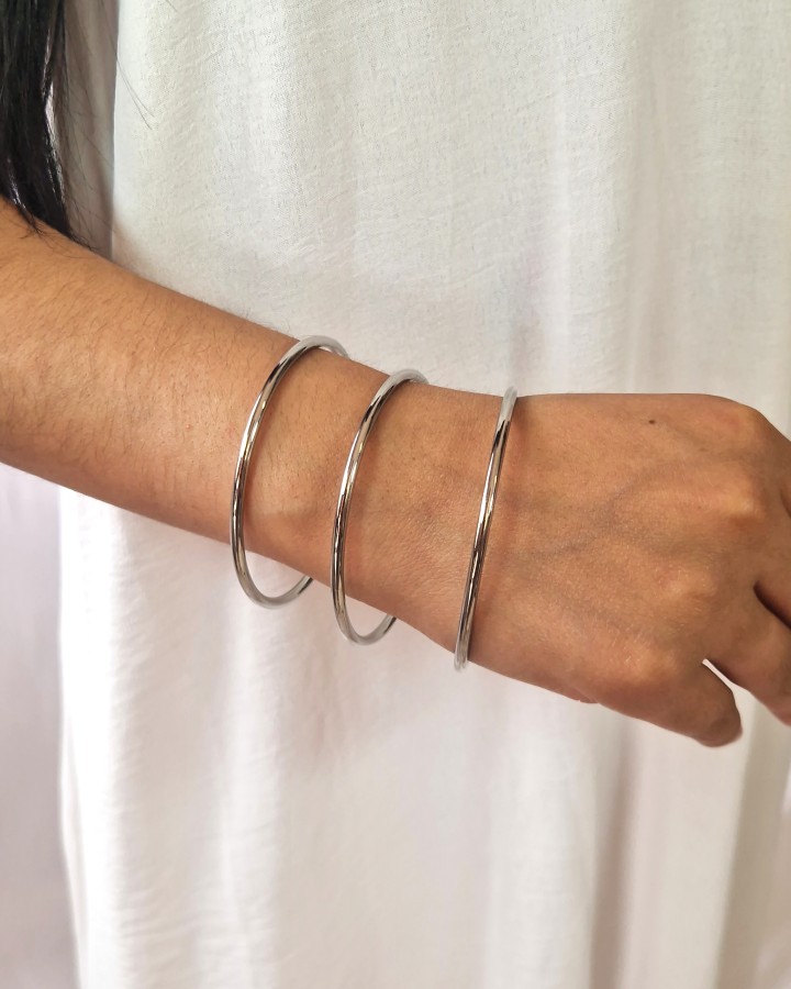 PULSERA RÍGIDA TRIPLE ARO - ACERO INOXIDABLE