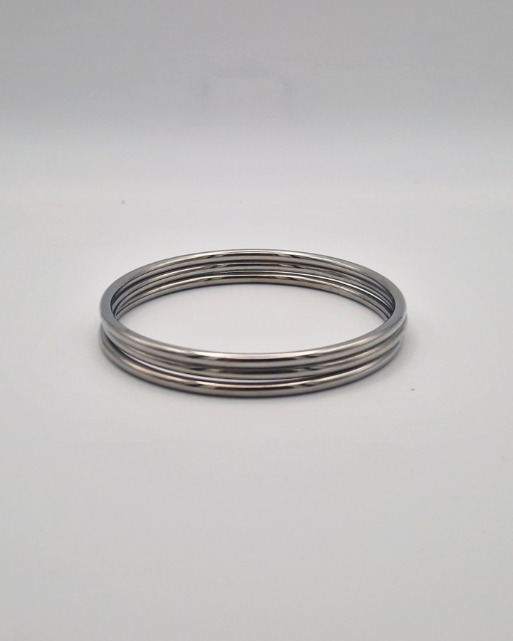 PULSERA RÍGIDA TRIPLE ARO - ACERO INOXIDABLE