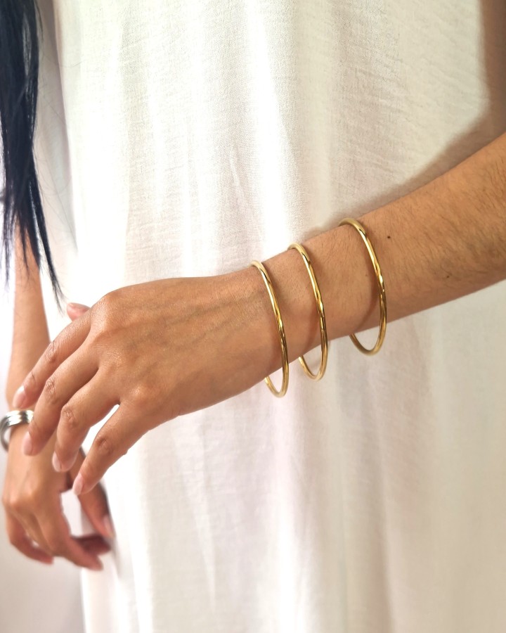 PULSERA RÍGIDA TRIPLE ARO - ACERO INOXIDABLE