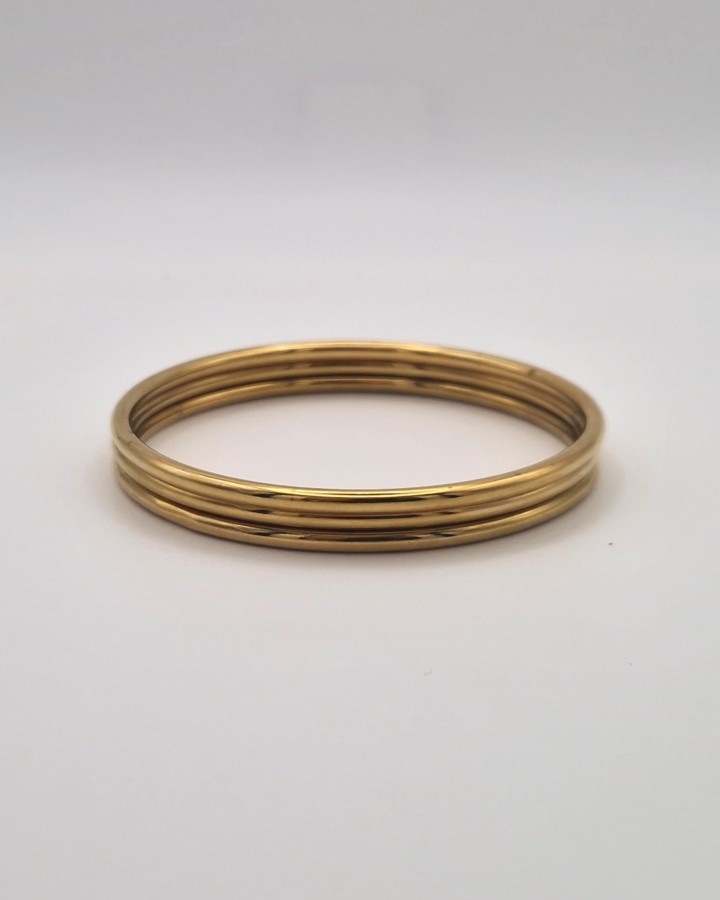 PULSERA RÍGIDA TRIPLE ARO - ACERO INOXIDABLE