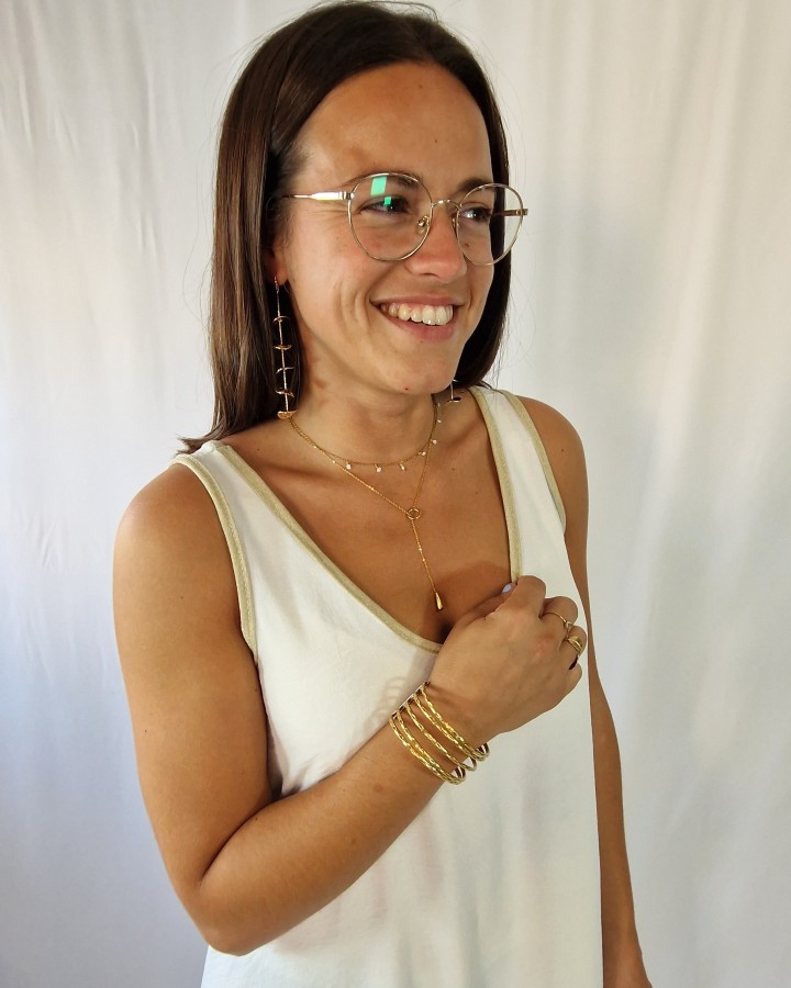 PULSERA RÍGIDA ROMANA - ACERO INOXIDABLE