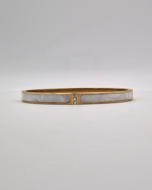 PULSERA RÍGIDA NACARADA - ACERO INOXIDABLE