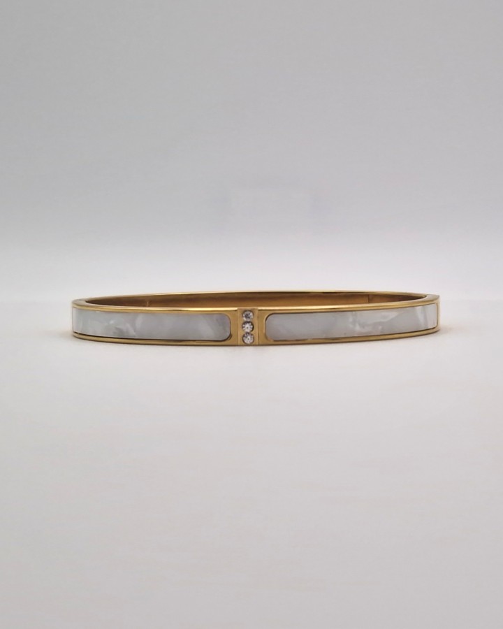 PULSERA RÍGIDA NACARADA - ACERO INOXIDABLE