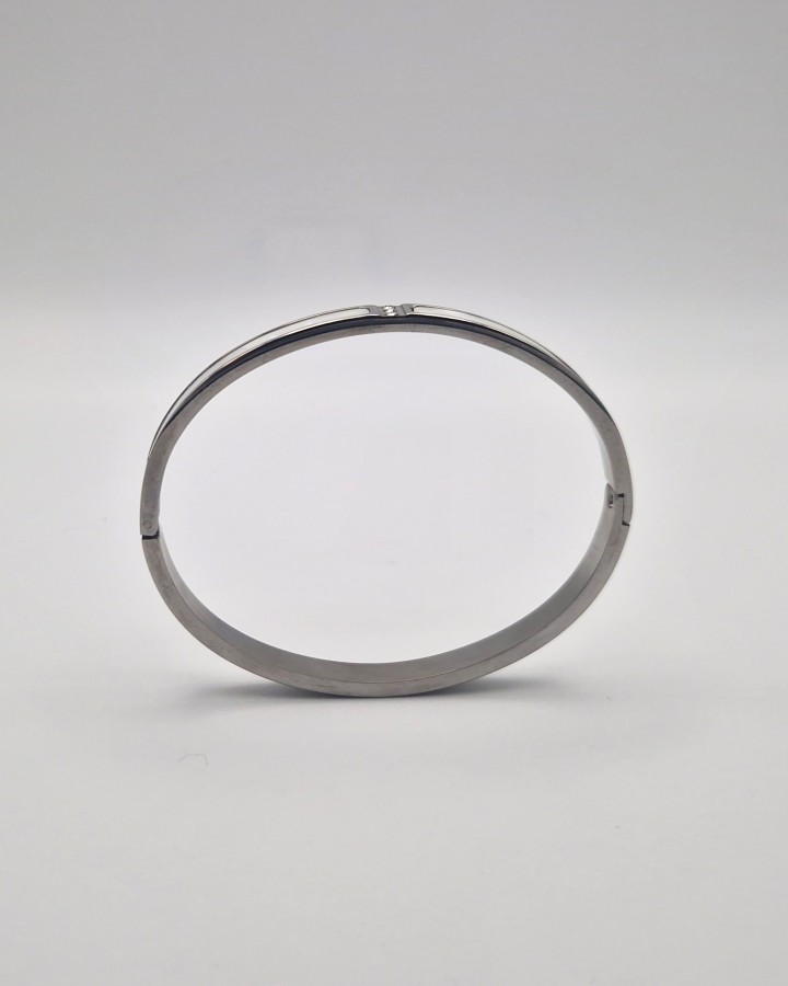 PULSERA RÍGIDA NACARADA - ACERO INOXIDABLE